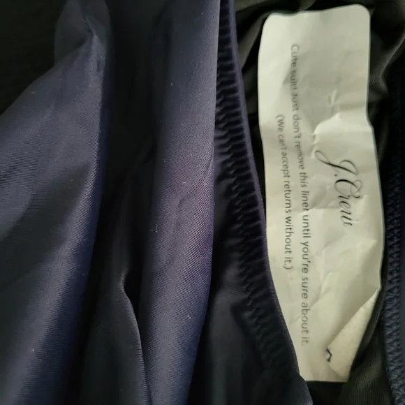 J Crew Ruched bandeau one-piece swimsuit, NWT, Sz 10 Navy - Picture 10 of 11